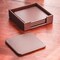 Dacasso Chocolate Brown Leatherette 4 Square Coaster Set with Holder AG-3411 - alternate 4